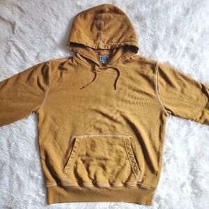 J. CREW Men's Garment Dyed Waffle Lined French Terry Hoodie Sweatshirt